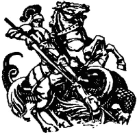 A coloring page of saint george